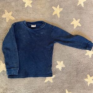 Mish Mish Boys waffle acid wash Blue Long Sleeve Shirt